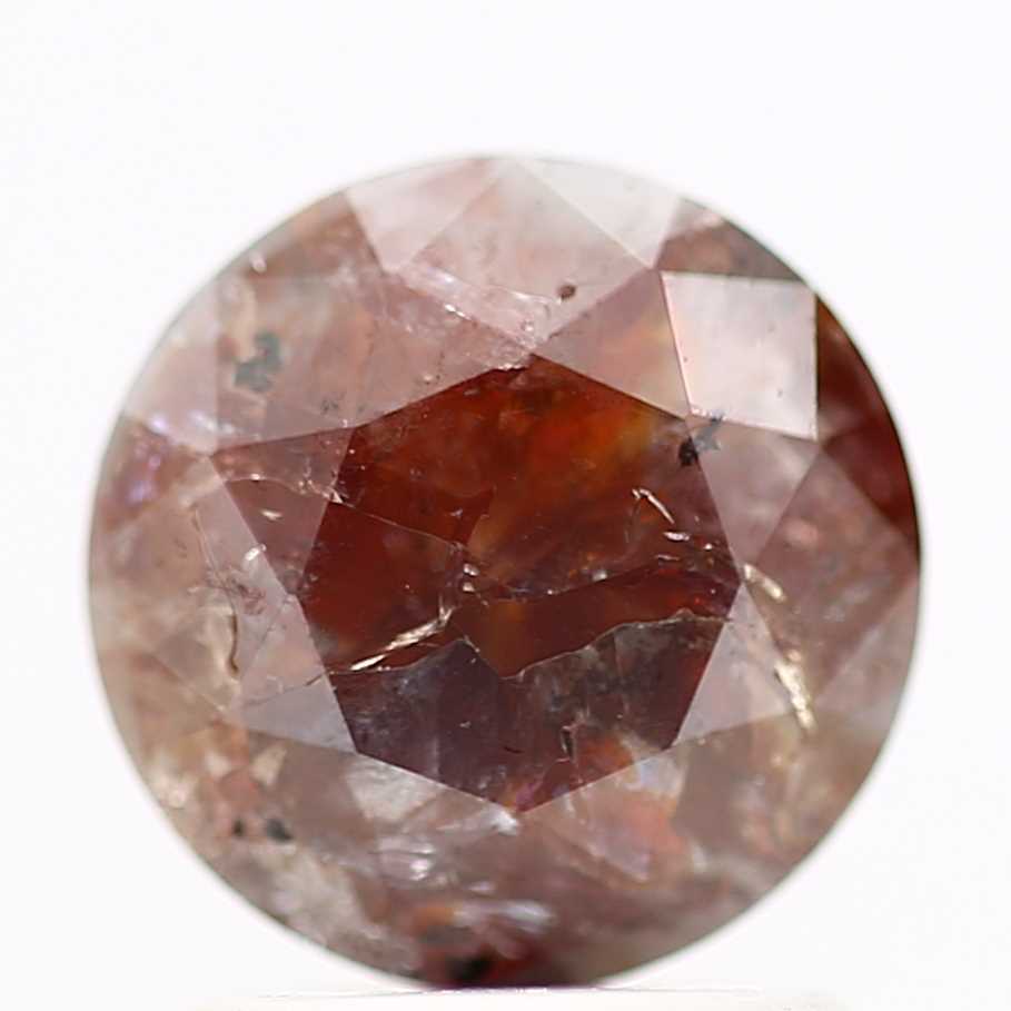 1.51 Carat Red Orange Round Shape Brilliant Cut Natural Loose Diamond